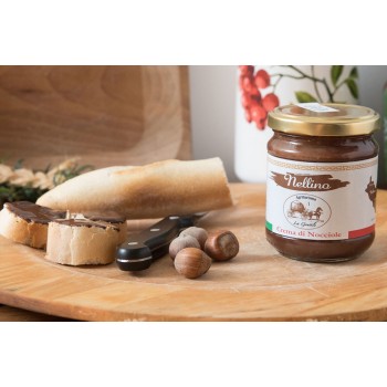 NELLINA  CREMA DI NOCCIOLE DELLA TUSCIA FONDENTE DA SPALMARE  SENZA GLUTINE
